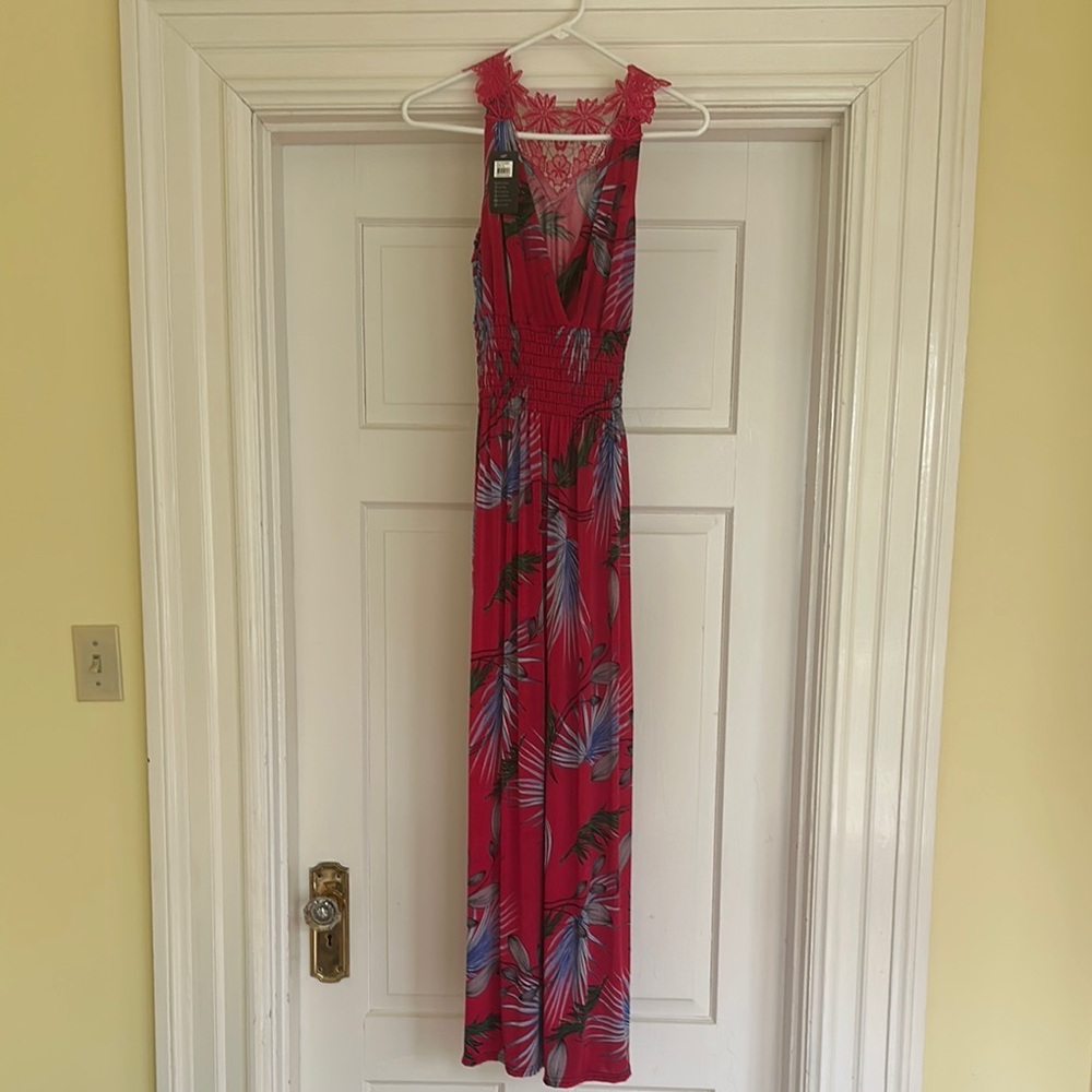 Vibrant Pink and Blue Patterned Dress